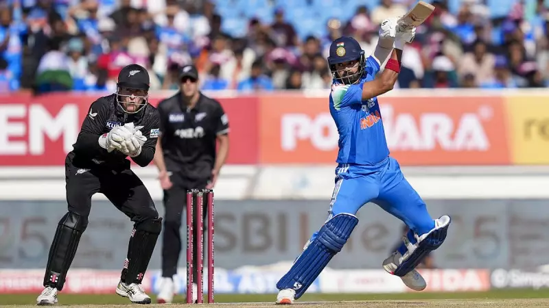 Rahul's Century Powers India to 284/7 Against New Zealand in Rajkot ODI