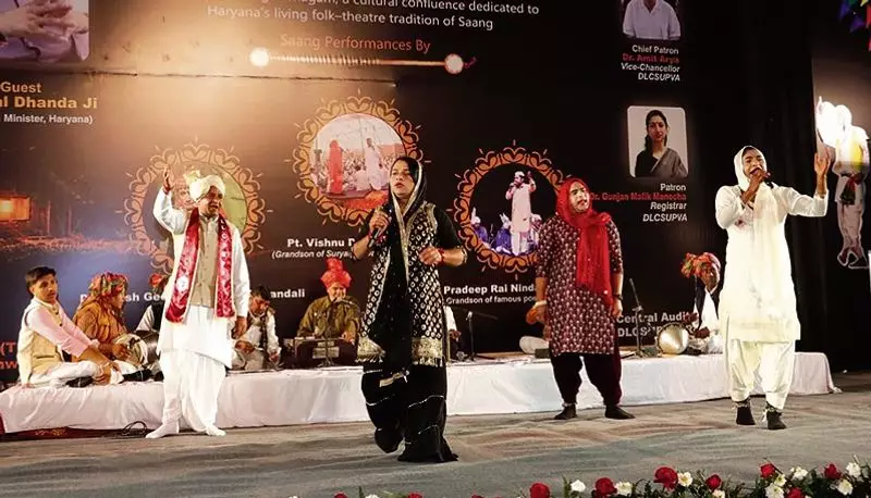 Saang Folk Theatre Steals Spotlight at Rohtak University's Cultural Event