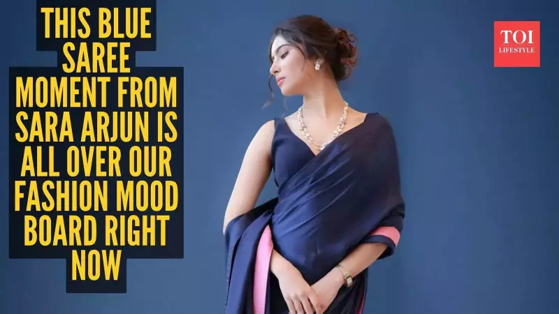 Sara Arjun's Minimalist Blue Saree Steals Spotlight During Euphoria Promotions