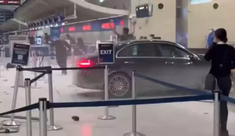 Speeding Mercedes Crashes into Detroit Airport Terminal, Six Injured, Driver Detained