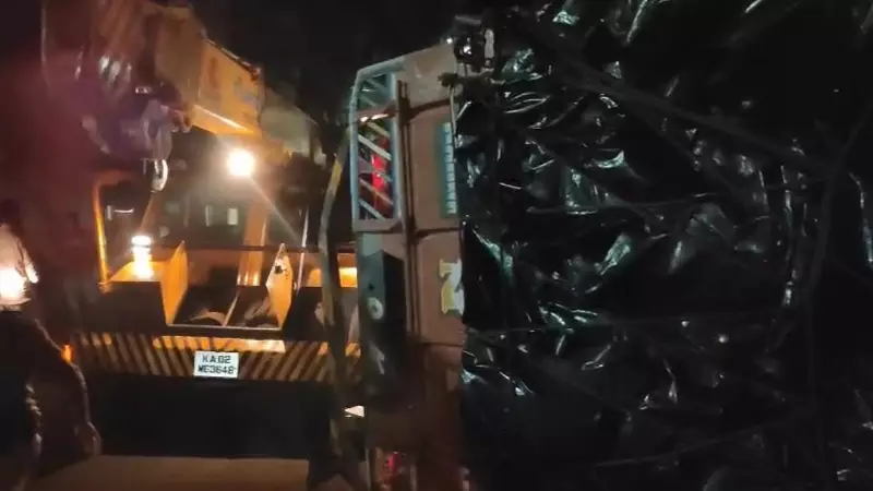 Stationary Lorry Topples Near Rajajinagar ESI Hospital, Man Grievously Injured