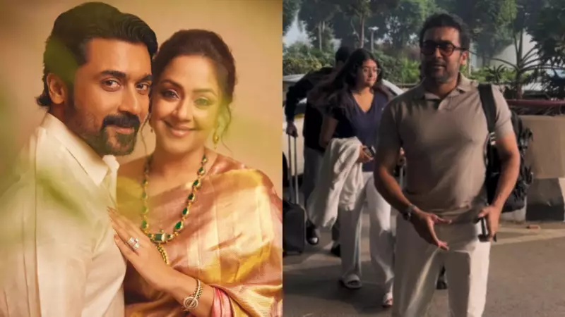 Suriya & Jyothika Spotted at Mumbai Airport with Kids, Praise 'Dhurandhar'