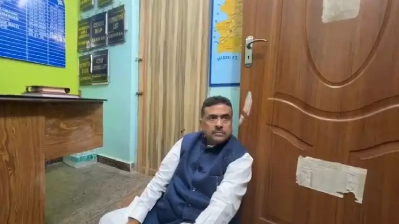 Suvendu Adhikari Stages Sit-In at Purulia Police Station After Alleged TMC Attack