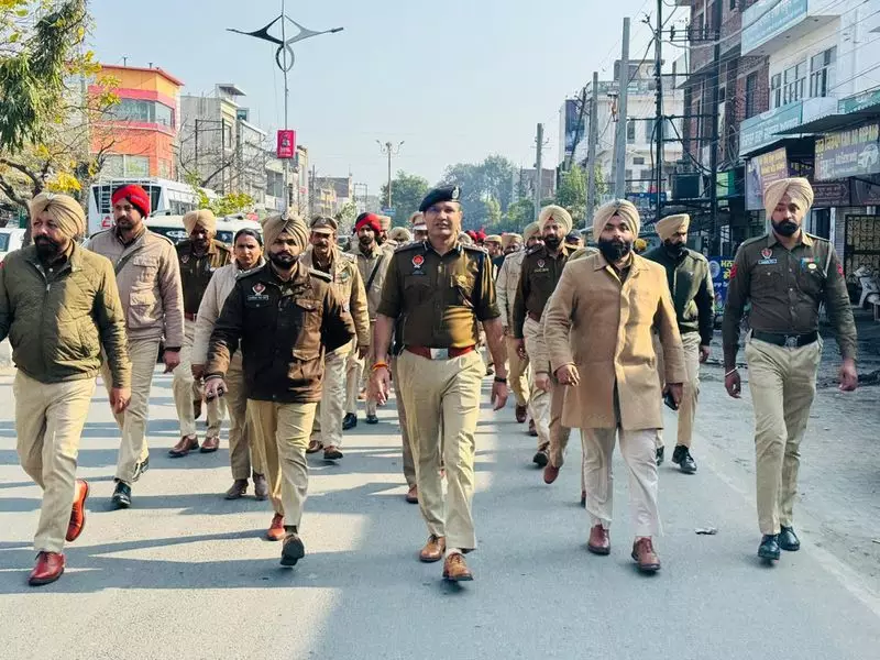 Tarn Taran Police Intensify Security with Flag Marches Ahead of Republic Day