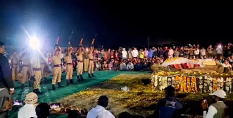 Tragic Loss: Ajit Pawar's PSO Vidip Jadhav Cremated with State Honors in Satara Village