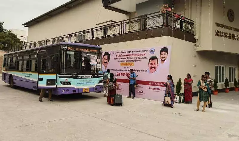 Trichy's New ₹11.1 Crore Srirangam Satellite Bus Terminus Inaugurated by Minister K N Nehru