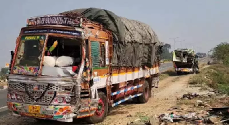 Truck Rams Tourist Van in Dharmapuri: 2 Dead, 3 Critical in Highway Tragedy