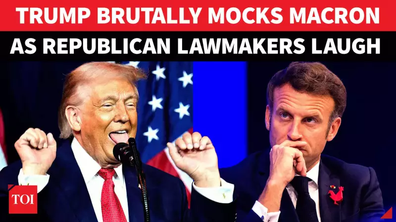 Trump Mocks Macron, Boasts of Forcing Higher Drug Prices in GOP Speech