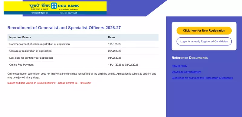 UCO Bank SO Recruitment 2026-27: 173 Vacancies, Apply by Feb 2