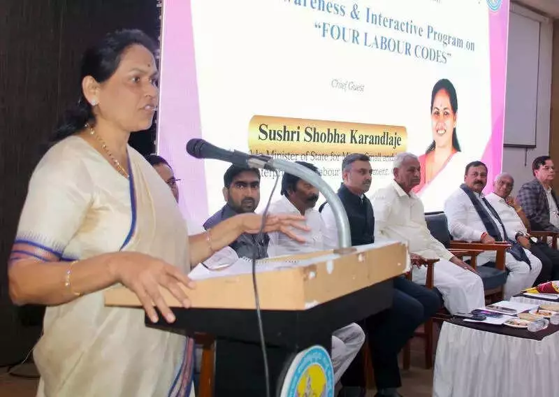Union Minister Shobha Karandlaje Announces Social Security for Unorganised Workers