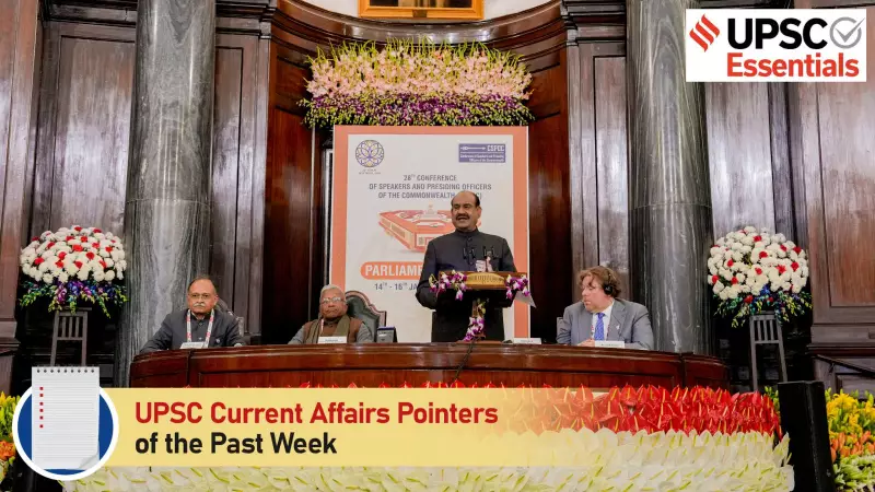 UPSC Weekly Current Affairs Roundup: Key Events from Jan 12-18, 2026