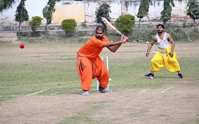 Varanasi's Sanskrit College Hosts 82nd Foundation Day with Unique Dhoti-Clad Cricket Match