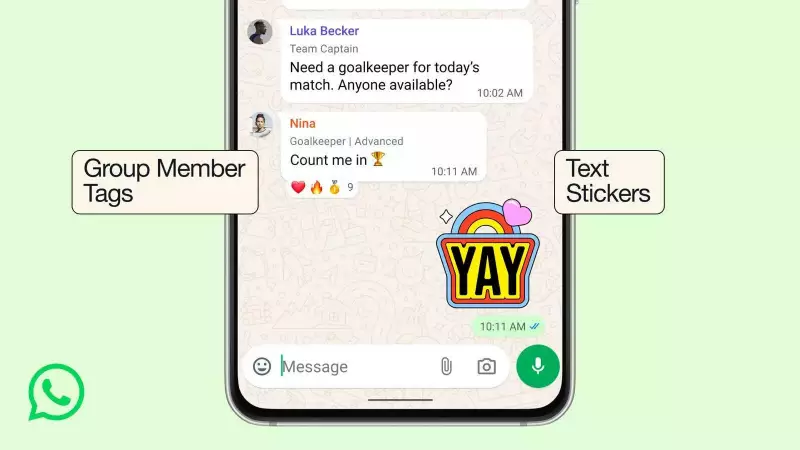 WhatsApp Unveils 3 New Group Chat Features: Tags, Text Stickers & Event Reminders