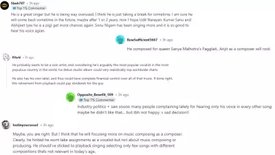 Arijit Singh's Retirement Announcement Sparks Widespread Reactions on Reddit