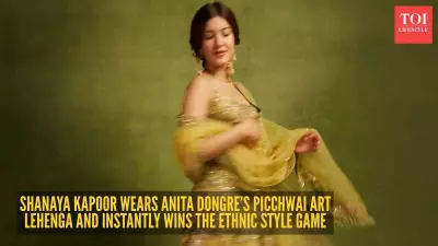 Shanaya Kapoor's Rs 7.19 Lakh Olive Green Pichhwai Lehenga is a Heritage Masterclass
