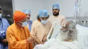 CM Yogi Adityanath Visits Mahant Nritya Gopal Das at Lucknow's Medanta Hospital