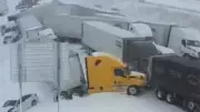 Drone Footage Reveals Massive 100+ Vehicle Pileup on Michigan Highway Amid Whiteout