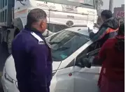 Jaipur: Speeding Dumper Drags Car for Metres, Family of 3 Miraculously Escapes