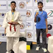 Sambhav and Aditya Shine with Karate Medals at Prestigious Meet