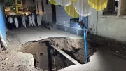 Surat Wedding Dinner Panic as Metro Tunnel Dig Causes 20-Foot Road Cave-In