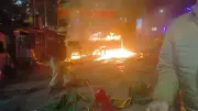 TMC-BJP Clash in Kolkata's Behala: Stage Torched, Traffic Disrupted