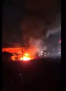 Truck Gutted in Coimbatore After Brake Failure Leads to Fiery Crash