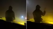 Zero Visibility? Indian Driver's Viral Hack: Man on Bonnet Guides Car Through Dense Fog