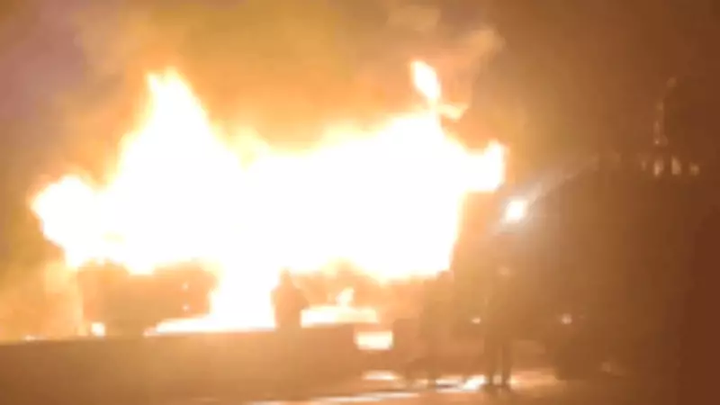 30 Passengers Escape as Bus Catches Fire on Bengaluru Highway