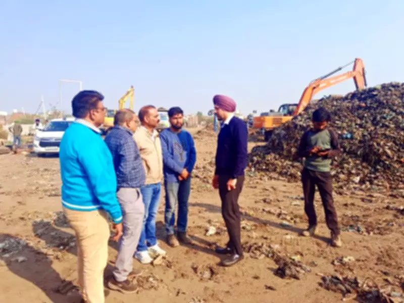 Amritsar Municipal Corporation Officials Review Waste Processing at Bhagtanwala Site