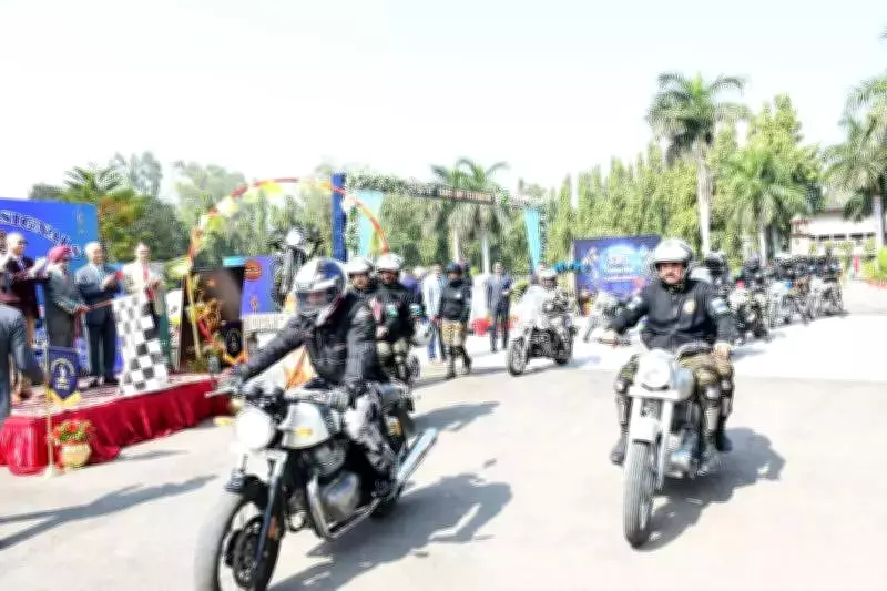 Army Corps of Signals Motorcycle Rally Honors 116th Raising Day at Chandimandir