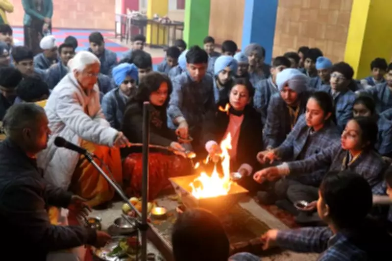 Ashiana School Conducts Havan Ceremony for Board Exam Students