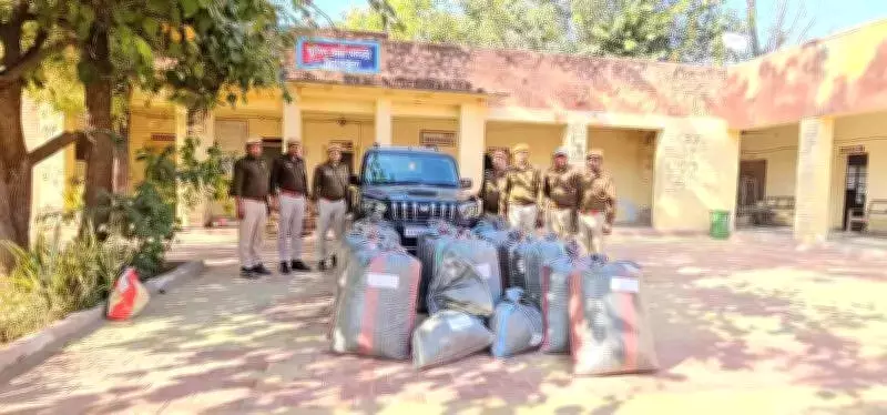 Balotra Police Seize 438.15 Kg Poppy Husk in High-Speed Chase Under Operation Vishbhanjan
