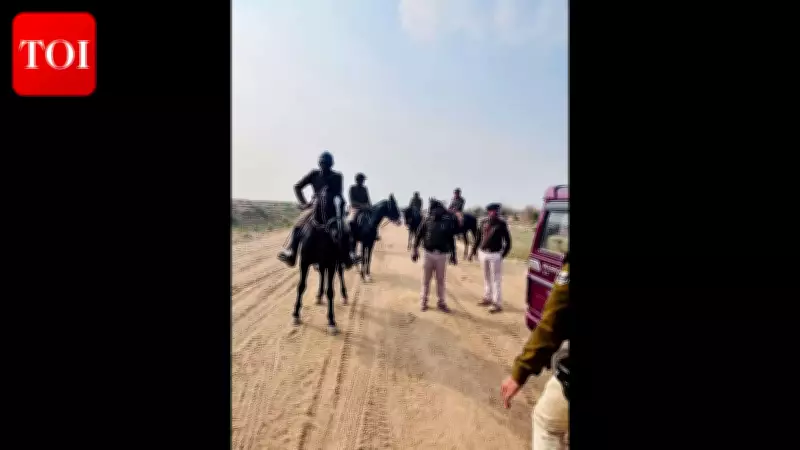 Bhojpur Police Deploy Mounted Units to Combat Illegal Sand Mining in Sone River