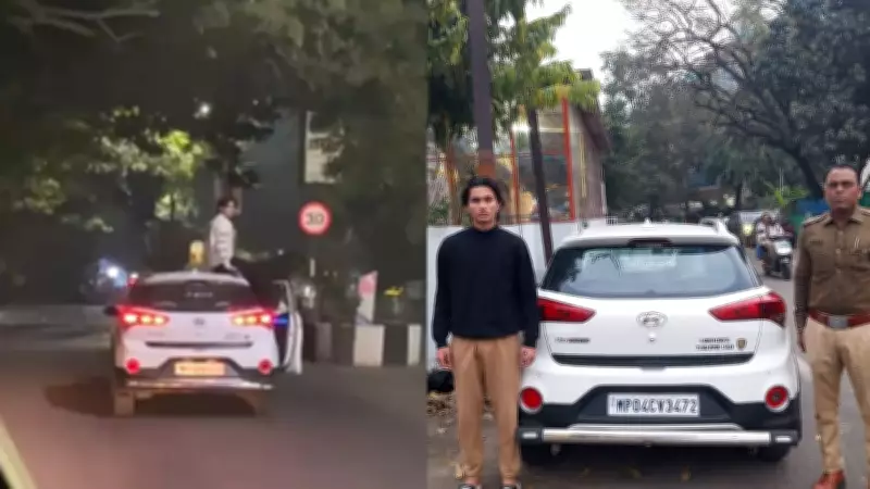 Bhopal Man Arrested for Dangerous Stunt on Moving Car Roof, Video Goes Viral