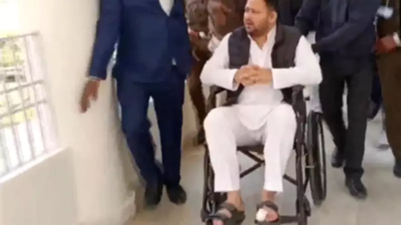 Bihar Opposition Leader Tejashwi Yadav Attends Assembly in Wheelchair After Toe Injury