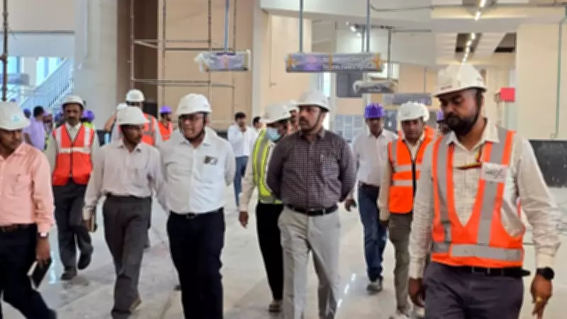 BMRCL Chief Conducts Comprehensive Inspection of Bengaluru Metro Pink Line's Elevated Section