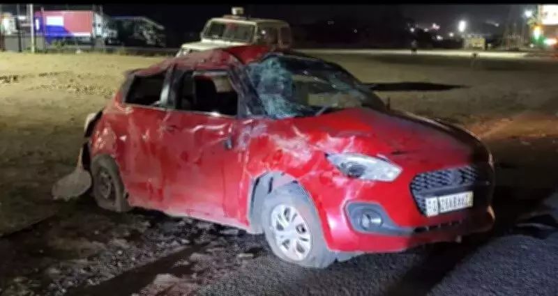 Car Crash on Dhule-Surat Highway Kills Driver, Injures Passenger