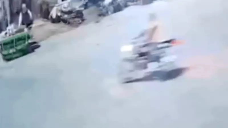 CCTV Footage Captures Terrifying Scooty-Motorcycle Collision in Muzaffarnagar