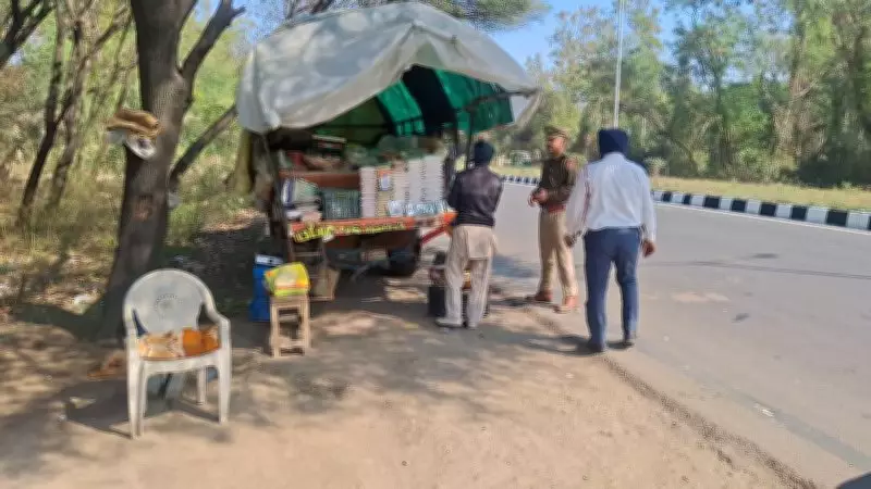 Chandigarh Traffic Police Clear Encroachments on Chandimandir Toll Plaza-Mallah Morh Road