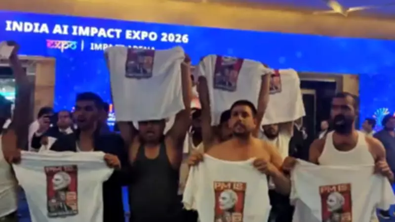 Congress Workers' Shirtless Protest at AI Summit Sparks National Outrage