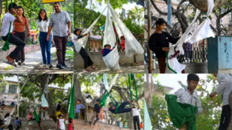 Delhi's Lodhi Road 'Jhula Ped' Tree Becomes Playground for Local Children