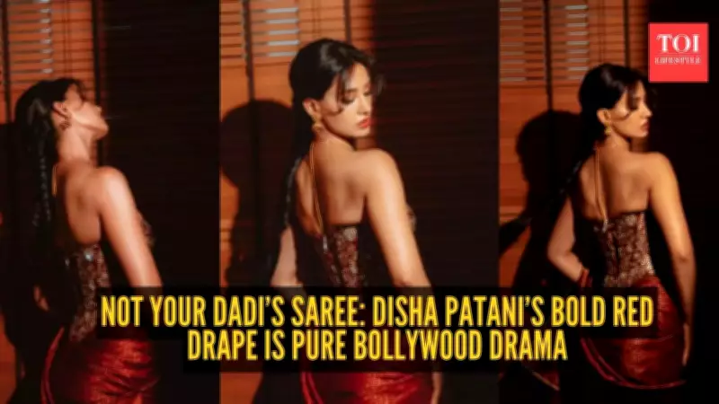 Disha Patani Stuns in Rs 5.5 Lakh Red Saree with Corset Twist, Redefining Desi Glamour