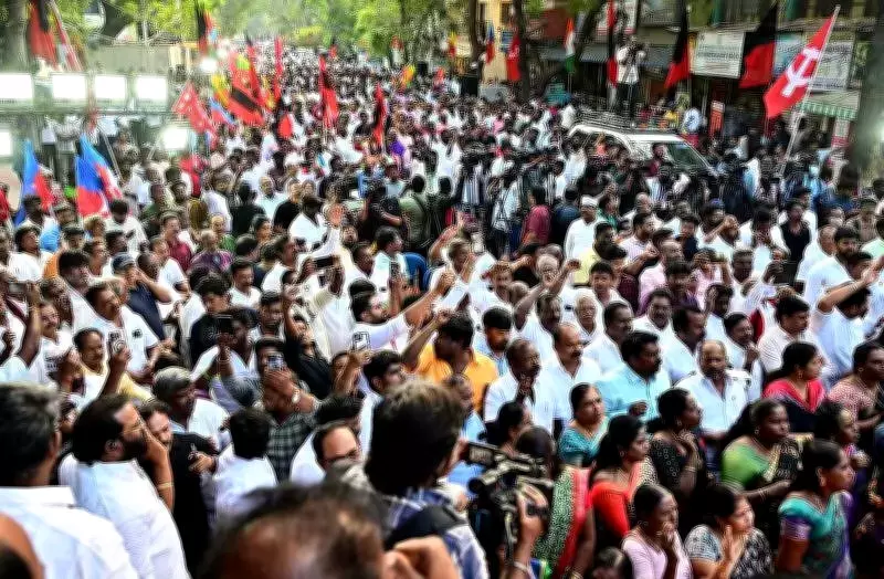 DMK Front Stages Massive Statewide Protests Against Union Budget's 'Neglect' of Tamil Nadu