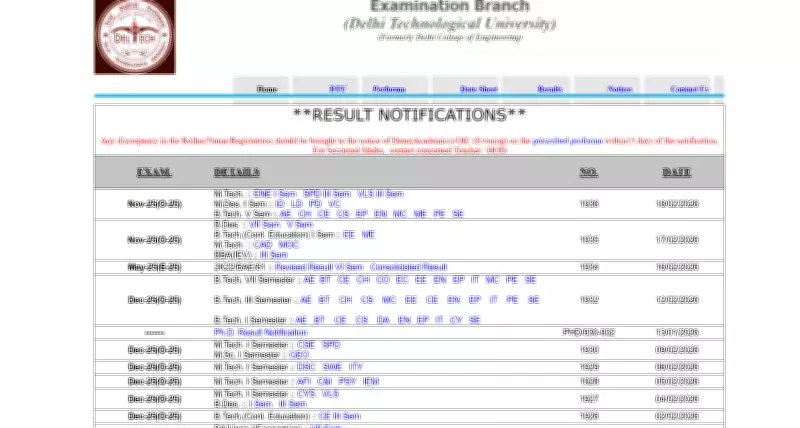 DTU Result 2026 Declared: UG & PG Odd Semester Scores Available Online