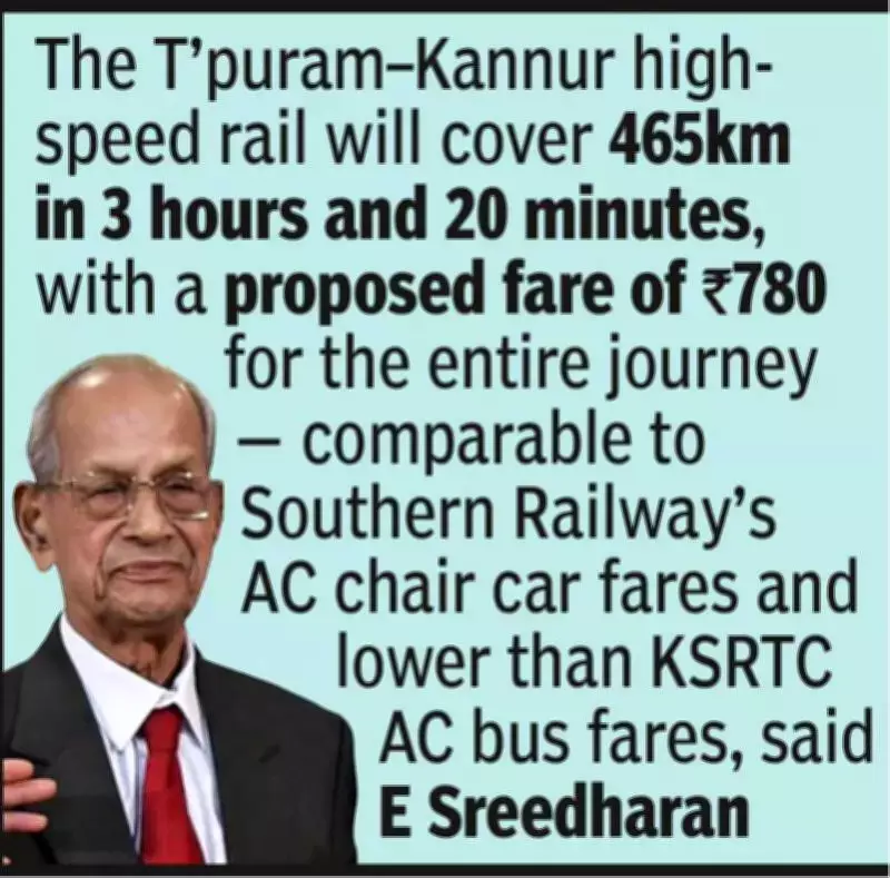E Sreedharan Unveils Revised Kerala High-Speed Rail Plan with Rs 54,000 Crore Estimate