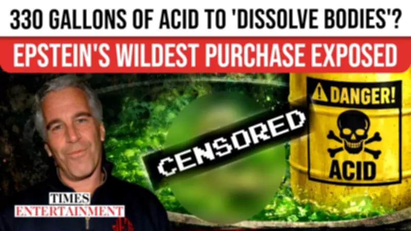 Epstein's 330-Gallon Acid Purchase Aligns With FBI Probe Launch, Internet Erupts
