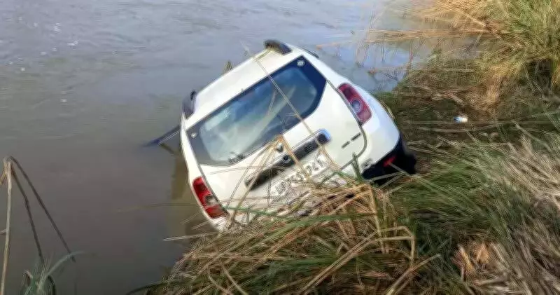 Family of Three Perishes as Car Plunges into Canal in Auraiya