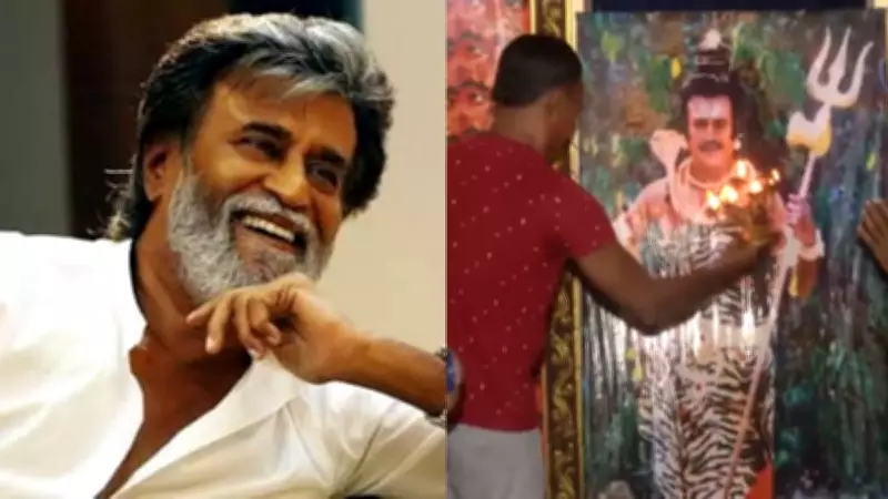 Fan's Worship of Rajinikanth Image Before Mahashivratri Triggers Online Controversy