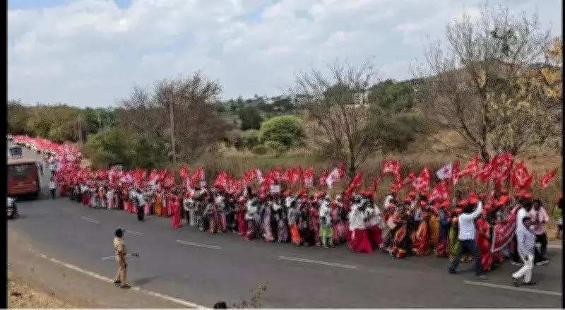 Farmers and Workers Embark on 148-Km Long March in Maharashtra Demanding Rights
