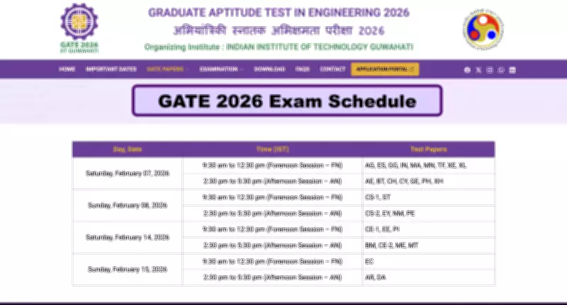 GATE 2026 Exam Dates Announced: IIT Guwahati to Conduct Test from February 7